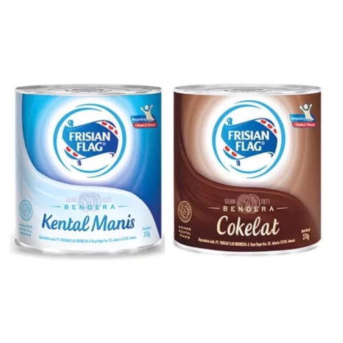 Susu Frisian Flag kaleng coklat putih 370gr